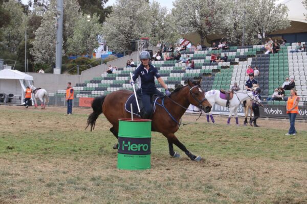 Barrel racing at the Royal Show